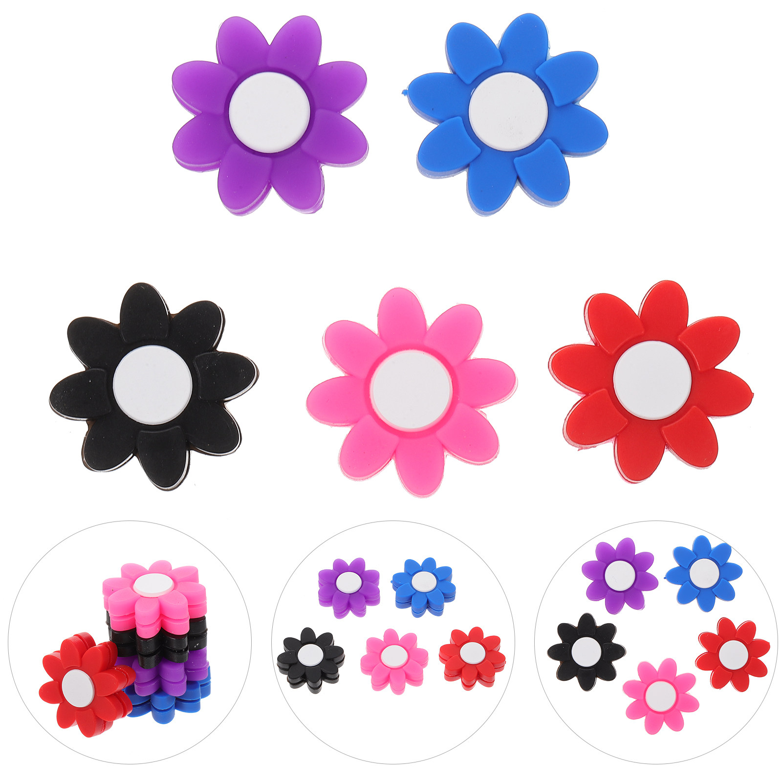 Racket Vibration Dampener - 5Pcs Colorful Petal-Shaped Racket Dampener Tennis