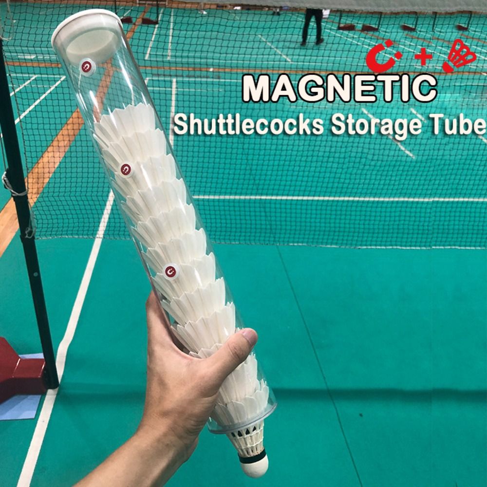 Badminton Youtube - Magnetic Shuttlecocks Storage Tube Barrel Transparent