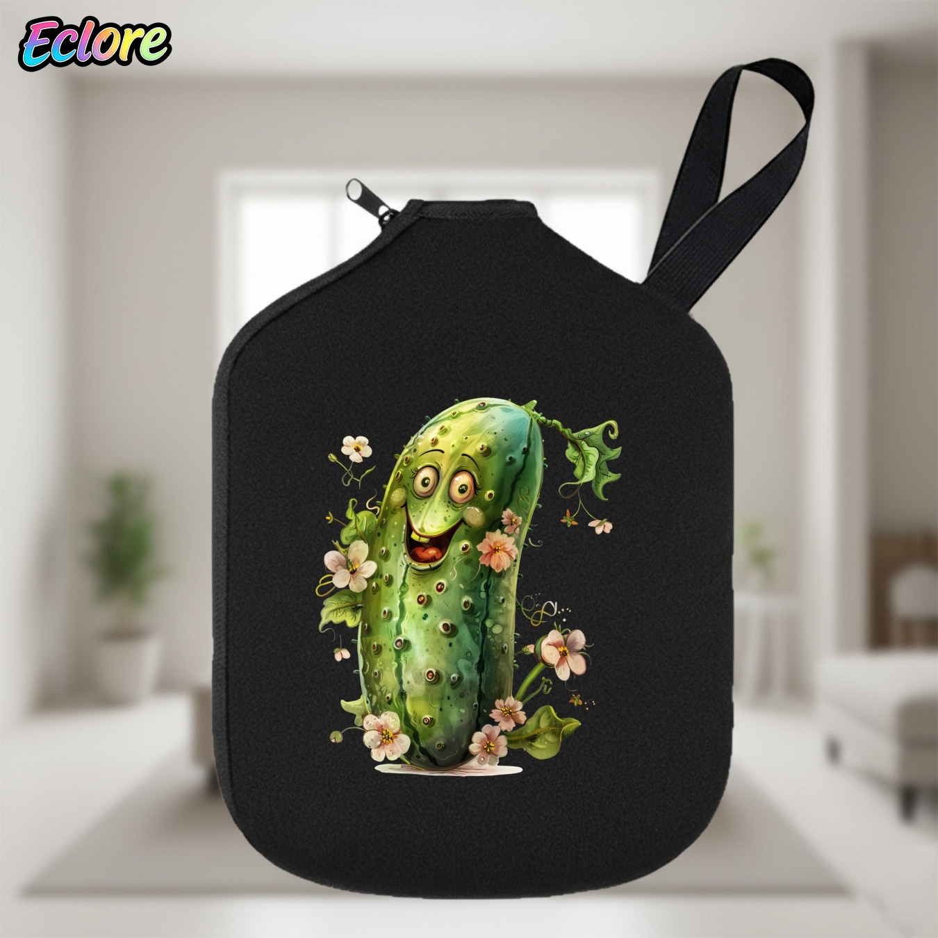 Racket Cover Bag - Cartoon Smile Pickleball Paddle Cover Soft