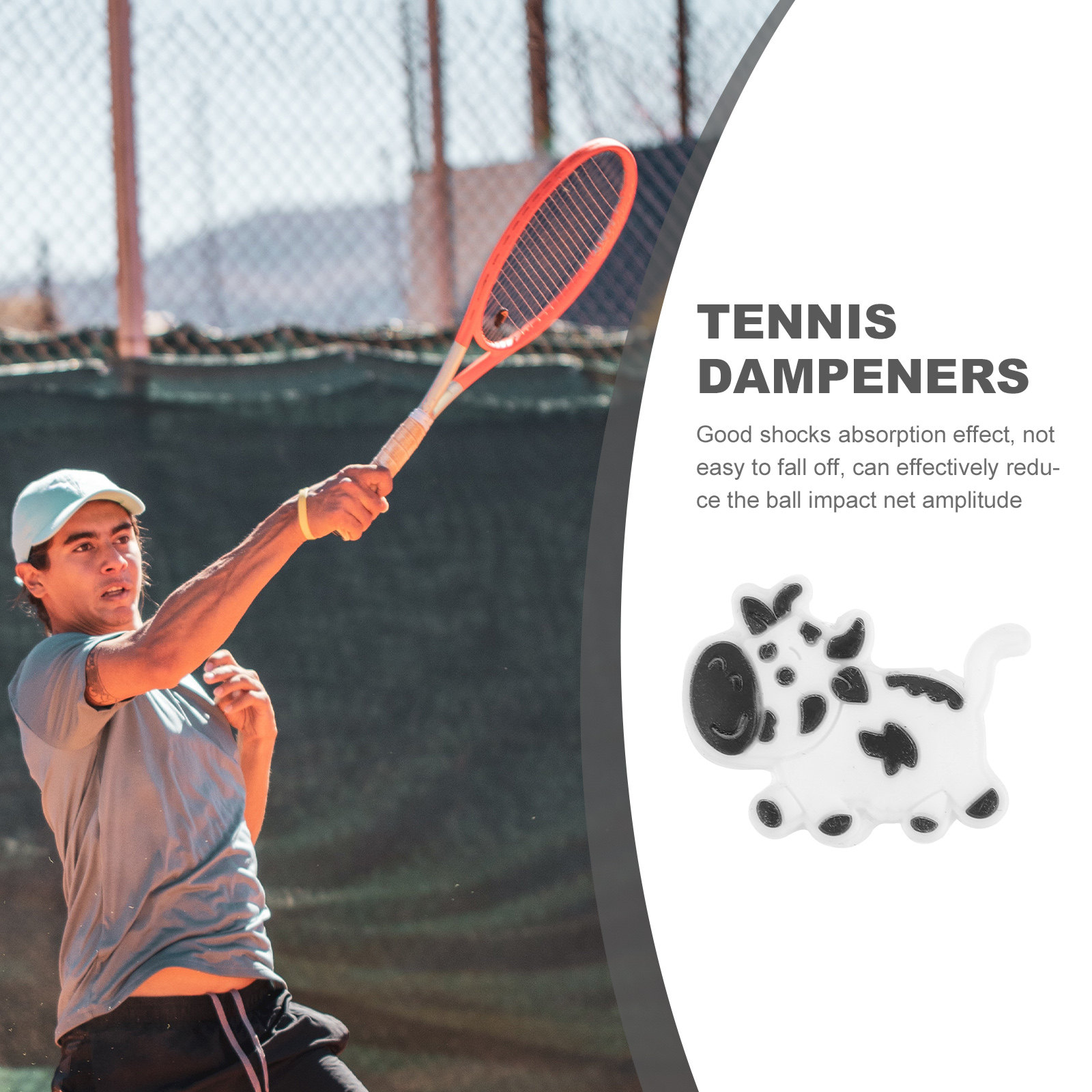Cartoon Cow Tennis Racket Damp - Racket Vibration Dampener ulasan dan harga