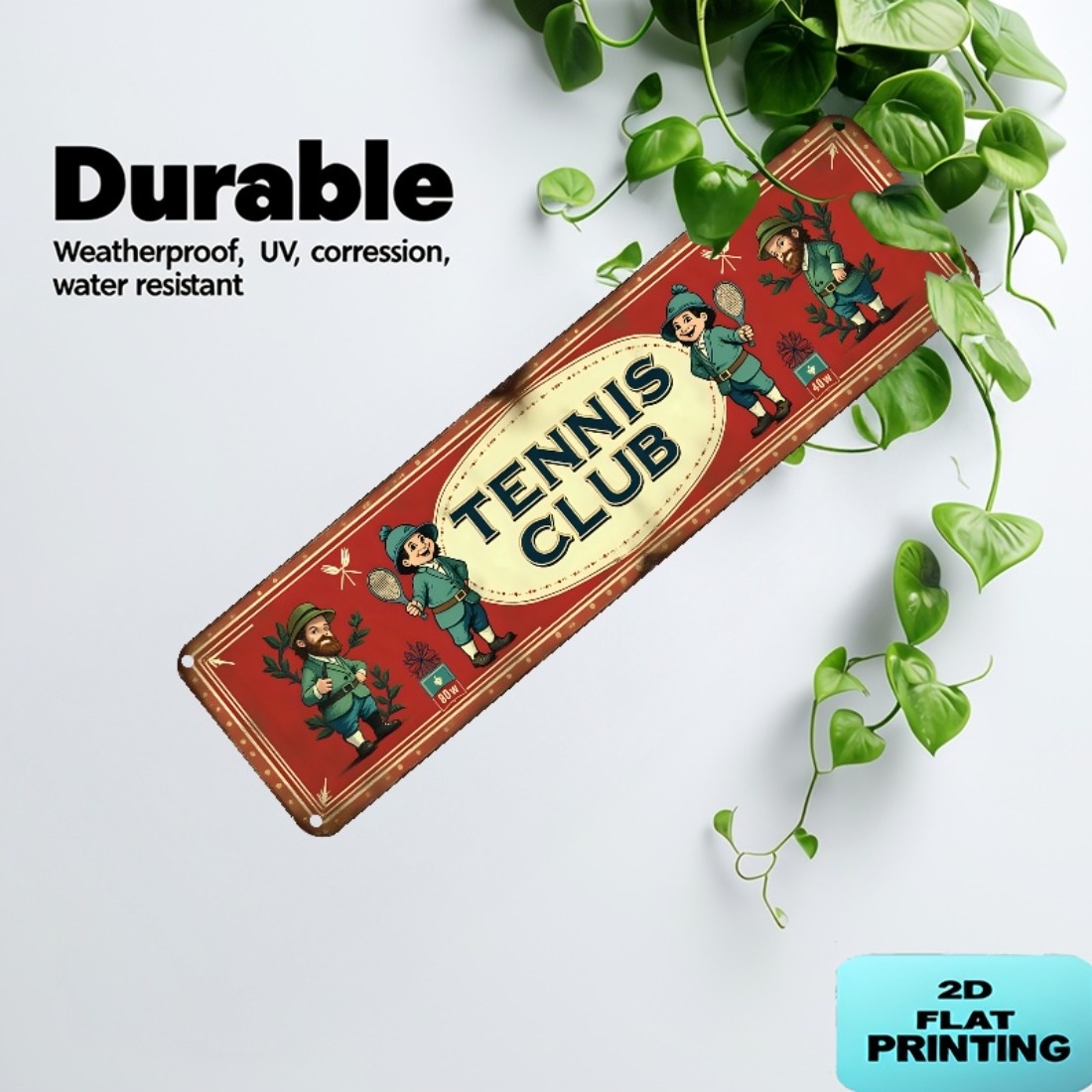 Tennis Club Vintage Metal Wall - Badminton Quotes ulasan dan harga