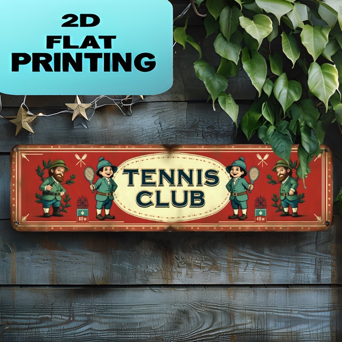 Tennis Club Vintage Metal Wall - Badminton Quotes ulasan dan harga