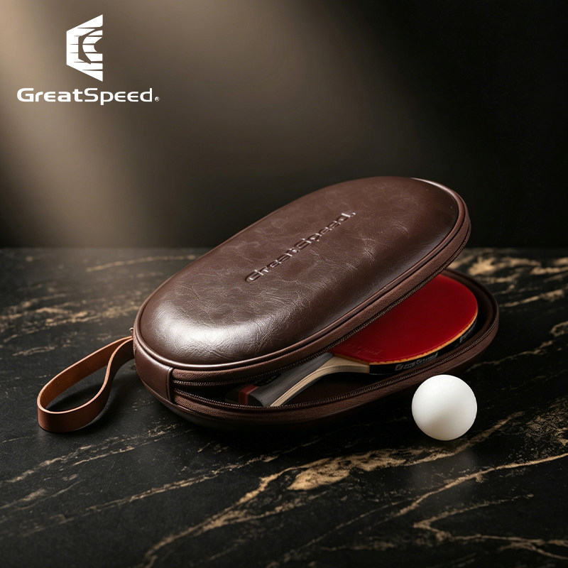 Top-grain Leather Table Tennis - Racket Cover Bag ulasan dan harga