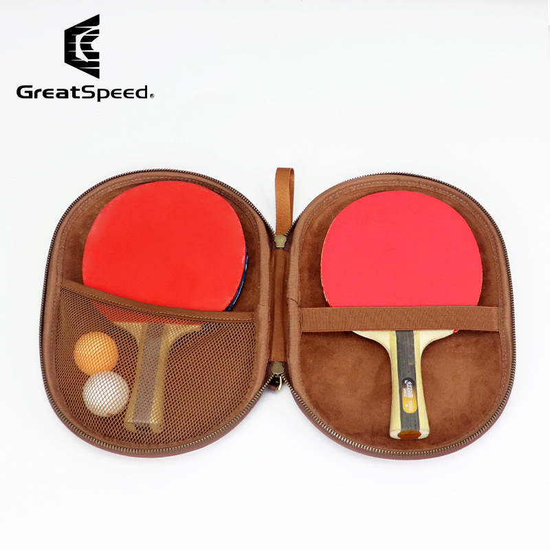 Top-grain Leather Table Tennis - Racket Cover Bag ulasan dan harga
