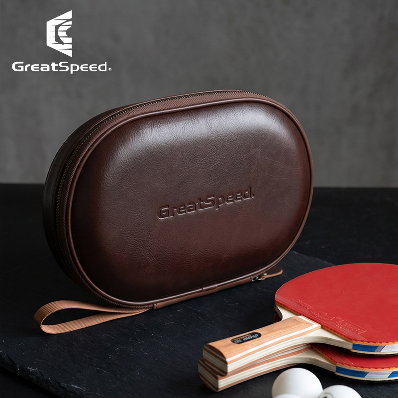Top-grain Leather Table Tennis - Racket Cover Bag ulasan dan harga